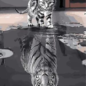 Macska Tükörképe – számfestő készlet
