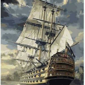 Csatahajó Ágyúkkal – számfestő készlet